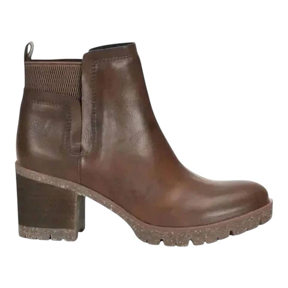 Korks Elsie Ankle Chunky Heeled Dark Brown Booties Women Size 6.5
